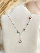 Angel Dahlia & Deer Fawn Honey Bee Side Necklace