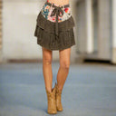 Boho Ruffle Mini Skirt-Skirts-Rae Collective, Women's Online Fashion Boutique Located in Phoenix, Arizona (Scottsdale Area)