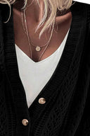 Openwork Button Up Long Sleeve Cardigan-Sweaters-Rae Collective, Women's Online Fashion Boutique Located in Phoenix, Arizona (Scottsdale Area)