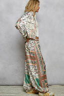 Elastic Waistband Paisley Casual Jogger Pants