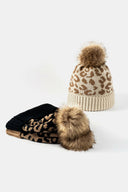Leopard Pom-Pom Cuffed Beanie-Rae Collective, Women's Online Fashion Boutique Located in Phoenix, Arizona (Scottsdale Area)