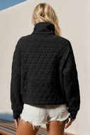 Half Zip Long Sleeve Quilted Sweatshirt with Pocket-Jackets-Rae Collective, Women's Online Fashion Boutique Located in Phoenix, Arizona (Scottsdale Area)