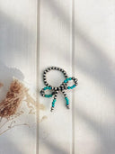 Desert Pearl & Turquoise Dainty Bow Rings