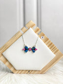 Indigo Blue Dahlia Chain Necklace Bag 12