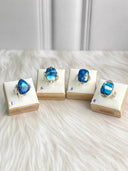 Indigo Blue Dahlia Slab Mixed Rings Bag 23
