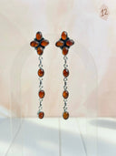 Amber, Turquoise & Crystal Boho Earrings-Earrings-Krush Kandy, Women's Online Fashion Boutique Located in Phoenix, Arizona (Scottsdale Area)