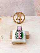 Fiery Pink Opal Aztec Pattern Mixed Rings-Rings-Krush Kandy, Women's Online Fashion Boutique Located in Phoenix, Arizona (Scottsdale Area)