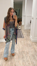 Bohemian Burnout Velvet Kimono-Kimonos-Rae Collective, Women's Online Fashion Boutique Located in Phoenix, Arizona (Scottsdale Area)