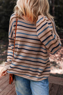 Sunset Horizon Striped Knit Sweater-Sweaters-Krush Kandy, Women's Online Fashion Boutique Located in Phoenix, Arizona (Scottsdale Area)