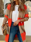 Contrast Open Front Long Sleeve Cardigan-Rae Collective, Women's Online Fashion Boutique Located in Phoenix, Arizona (Scottsdale Area)