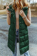 Longline Hooded Sleeveless Puffer Vest-Rae Collective, Women's Online Fashion Boutique Located in Phoenix, Arizona (Scottsdale Area)