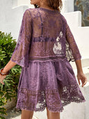 Lace Detail Plunge Cover-Up Dress-Rae Collective, Women's Online Fashion Boutique Located in Phoenix, Arizona (Scottsdale Area)