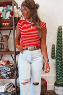 Cherry Coast Striped Tank
