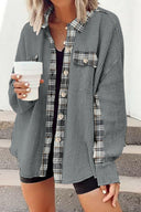 Plaid Button Down Collared Jacket-Rae Collective, Women's Online Fashion Boutique Located in Phoenix, Arizona (Scottsdale Area)