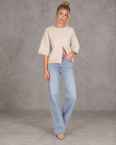 Marlowe Relaxed Knit Button-Front Half Sleeve Cardigan