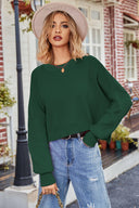 Round Neck Drop Shoulder Long Sleeve Sweater-Rae Collective, Women's Online Fashion Boutique Located in Phoenix, Arizona (Scottsdale Area)
