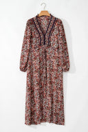 Boho Floral Ruffle Lace Midi Dress-Dresses-Krush Kandy, Women's Online Fashion Boutique Located in Phoenix, Arizona (Scottsdale Area)