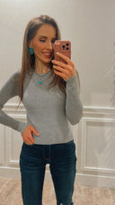 Luxe Ribbed Long Sleeve Crew Sweater-Tops-Krush Kandy, Women's Online Fashion Boutique Located in Phoenix, Arizona (Scottsdale Area)