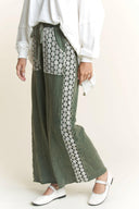MineralWash Floral Daisy trim Pants-PANTS-Rae Collective, Women's Online Fashion Boutique Located in Phoenix, Arizona (Scottsdale Area)