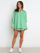 Bon Voyage Striped Button Down Top & Shorts Set-2 Piece Outfit Sets-Rae Collective, Women's Online Fashion Boutique Located in Phoenix, Arizona (Scottsdale Area)