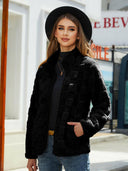 Fuzzy Checkered Zip Up Jacket-Rae Collective, Women's Online Fashion Boutique Located in Phoenix, Arizona (Scottsdale Area)