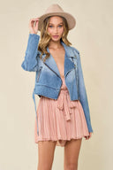 Rebel Heart Denim Moto Jacket-Jackets-Krush Kandy, Women's Online Fashion Boutique Located in Phoenix, Arizona (Scottsdale Area)