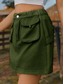Pocketed Elastic Waist Denim Skirt-Rae Collective, Women's Online Fashion Boutique Located in Phoenix, Arizona (Scottsdale Area)