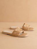 The Darla | Almond Woven Slide Sandal