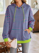 Lovelet Drawstring Striped Long Sleeve Hoodie-Rae Collective, Women's Online Fashion Boutique Located in Phoenix, Arizona (Scottsdale Area)