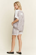 Mineral Washed Leopard Animal Print V-Neck Shirt-Tops-Krush Kandy, Women's Online Fashion Boutique Located in Phoenix, Arizona (Scottsdale Area)