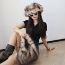 Wild Texture Plush Statement Hobo Bag-Pre order