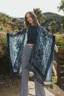 Velvet Mesh Tapestry Tassel Kimono-Kimonos-Rae Collective, Women's Online Fashion Boutique Located in Phoenix, Arizona (Scottsdale Area)