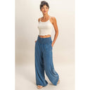So Fetch Mineral Washed Wide-Leg Smocked Waist Pants | 6 Colors