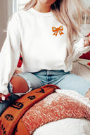Embroidered Ghost Halloween Bow Sweatshirt-Sweaters-Krush Kandy, Women's Online Fashion Boutique Located in Phoenix, Arizona (Scottsdale Area)