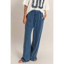 Acid Wash French Terry Wide-Leg Pants