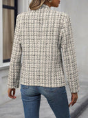 Plaid Open Front Long Sleeve Jacket-Rae Collective, Women's Online Fashion Boutique Located in Phoenix, Arizona (Scottsdale Area)