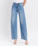 VERVET Super High Rise Full Length Wide Barrel Jeans