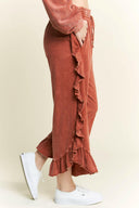 MineralWash fun Side Ruffle Croppped pants HP5796-Krush Kandy, Women's Online Fashion Boutique Located in Phoenix, Arizona (Scottsdale Area)