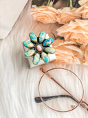 Summer Kandy Blue Jasper & Conch Rings sno 21