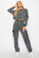 J.HER Mineral Wash Cargo pocket detail Joggers-Rae Collective, Women's Online Fashion Boutique Located in Phoenix, Arizona (Scottsdale Area)
