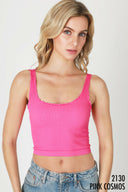 NIKKI BIKI Lettuce Edge Crop Top-Tanks-Rae Collective, Women's Online Fashion Boutique Located in Phoenix, Arizona (Scottsdale Area)