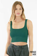 NIKIBIKI Vintage Chevron Highneck Crop Top-Tanks-Krush Kandy, Women's Online Fashion Boutique Located in Phoenix, Arizona (Scottsdale Area)