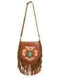 Monarch Butterfly Fringe Bag – Dark Tan