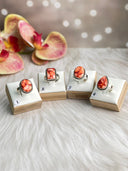 Desert Coral Dahlia Mixed Bag Slab Rings