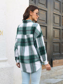 Plaid Button Up Collared Neck Long Sleeve Shirt-Long Sleeve Tops-Rae Collective, Women's Online Fashion Boutique Located in Phoenix, Arizona (Scottsdale Area)