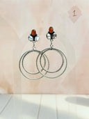 Amber, Turquoise & Crystal Boho Hoops-Earrings-Krush Kandy, Women's Online Fashion Boutique Located in Phoenix, Arizona (Scottsdale Area)