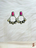 Dalmation Jasper & Mimosa Opal Mixed Bag Cluster Earrings