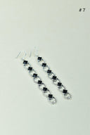 Sterling Silver Six Stone Cascading Earrings-Drop Earrings-Krush Kandy, Women's Online Fashion Boutique Located in Phoenix, Arizona (Scottsdale Area)