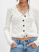 V-Neck Button Up Cropped Cardigan-Rae Collective, Women's Online Fashion Boutique Located in Phoenix, Arizona (Scottsdale Area)
