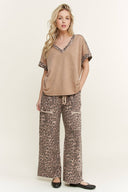 Mineral Washed Animal Leopard Wide Leg Pants-Pants-Krush Kandy, Women's Online Fashion Boutique Located in Phoenix, Arizona (Scottsdale Area)